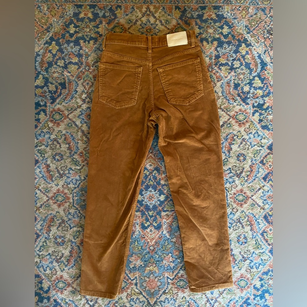 Everlane Baby Cord Cheeky Crop Brown Corduroy - waist size 24 - Picture 2 of 10